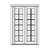 12-lite double door unit
Unit Dimension 72-1/2" x 112-7/8"
Door Dimension 35" x 110-5/8"
Panels - None
Glazing - Temp. Low-E IG, SDL